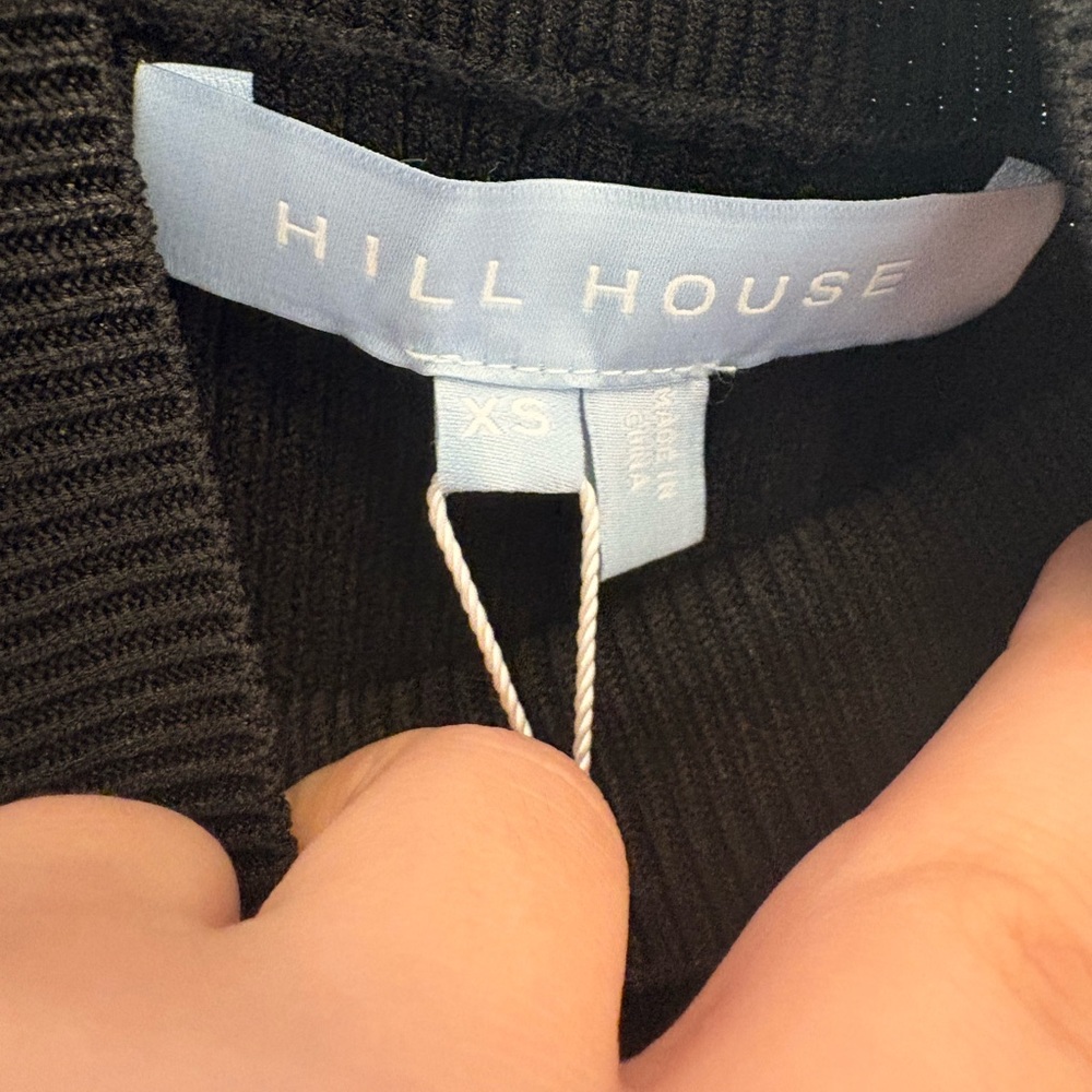 Hill House black ribbed mock-neck sweater with puff sleeves - Picture 4 of 4